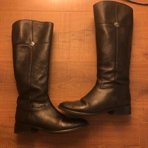 Tory Burch Black Leather Riding Boot Size 10 ✨